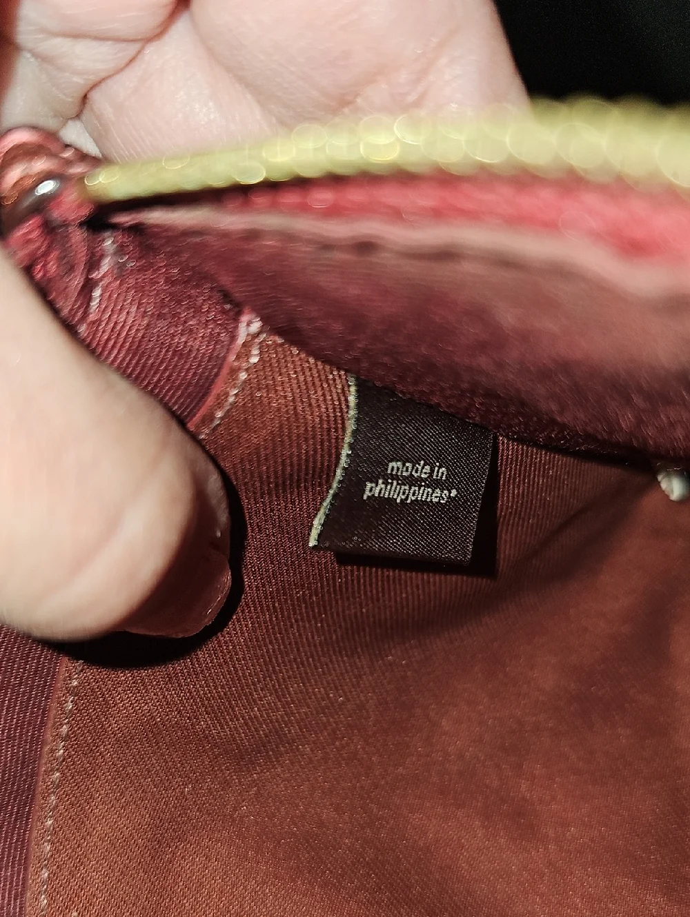 Coach Dark Red Metallic Large Wristlet